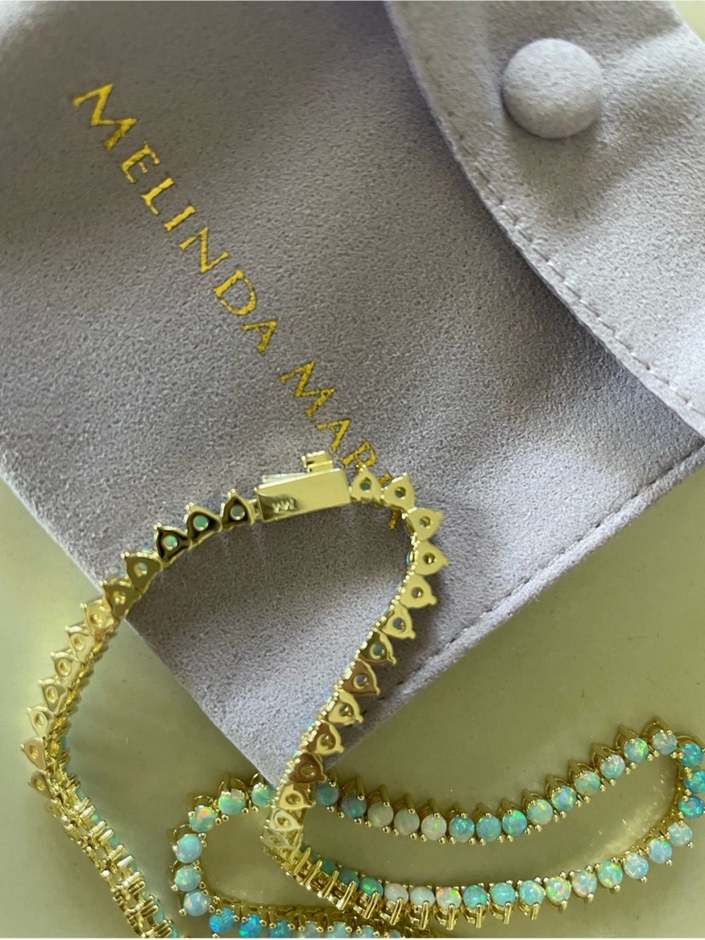 NWT Melinda Maria Gold “Not Your Basic Ombré Tennis Necklace” - Picture 6 of 8